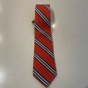 Lauren Ralph Lauren Orange Navy Repp Striped Men's Tie